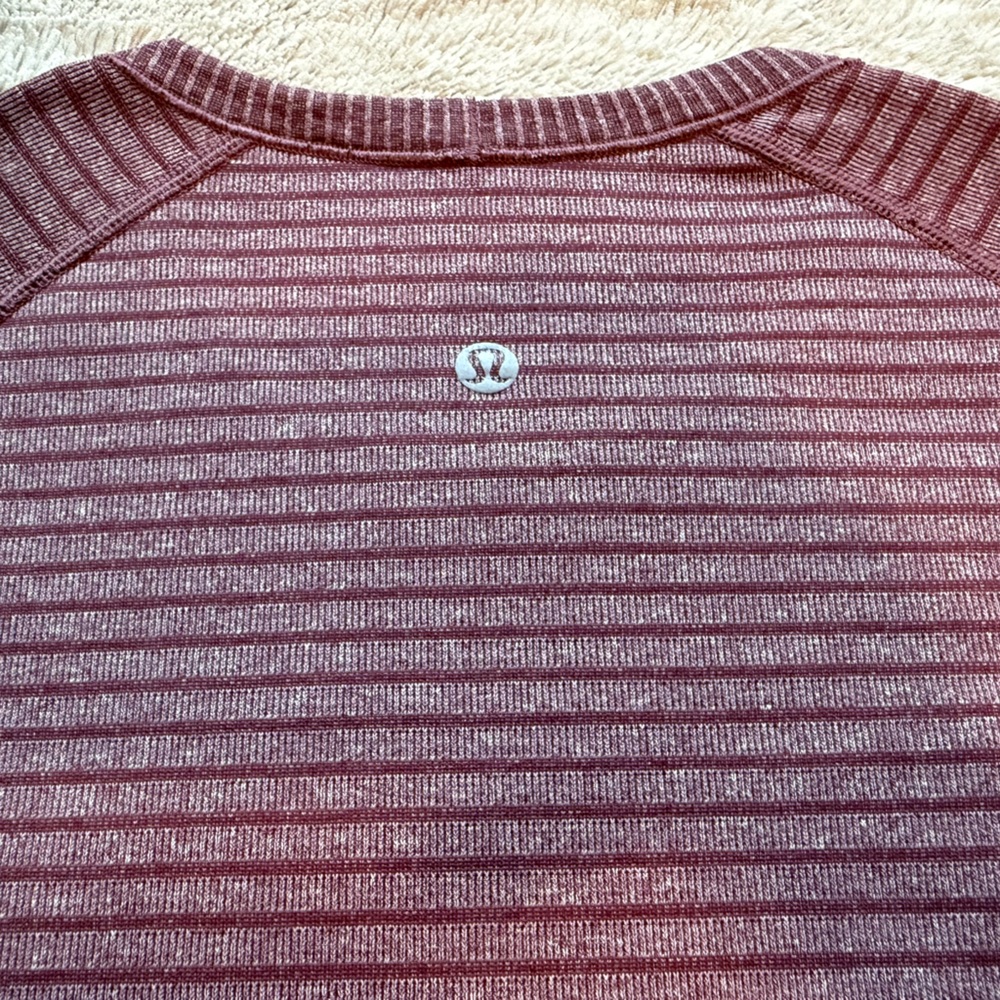 Lululemon Swiftly Tech Long Sleeve Crew in Heathered Bordeaux Drama Size 4 - Picture 10 of 15